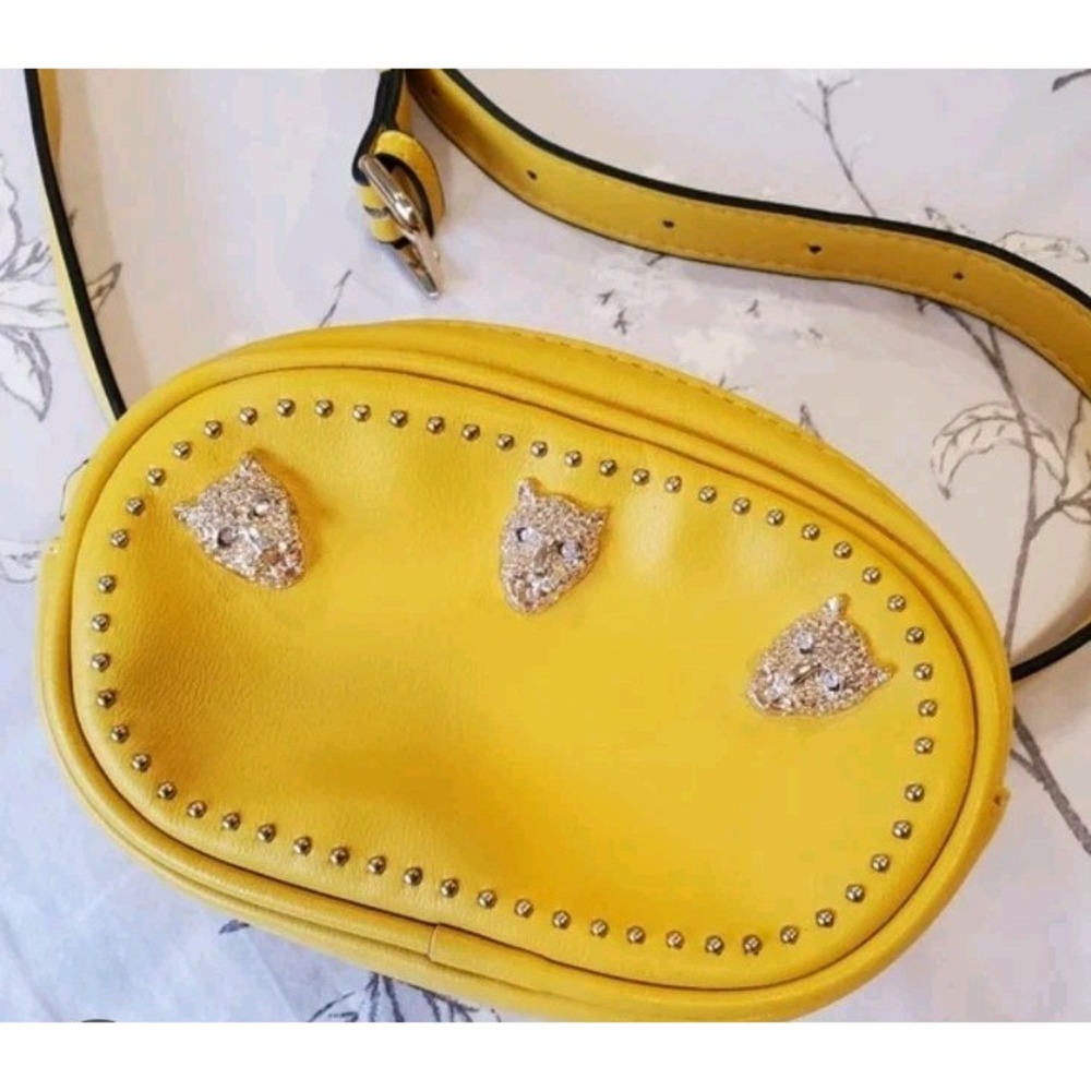 Topshop Bumbag Yellow Tiger Embellishment Jewel Fanny Pack Bag Purse‎ NEW